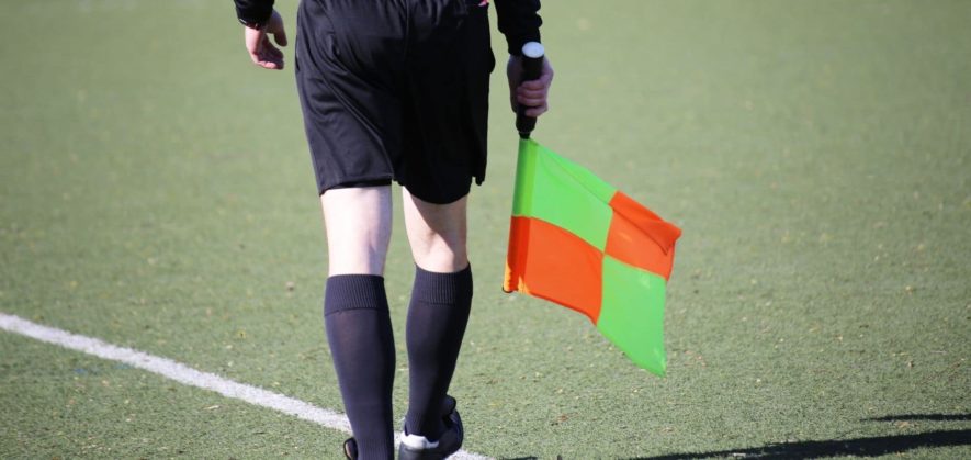 Fitness Health Referee Linesman Flags Diamond Orange/Yellow Complete with Linesmens Bag and Handle 