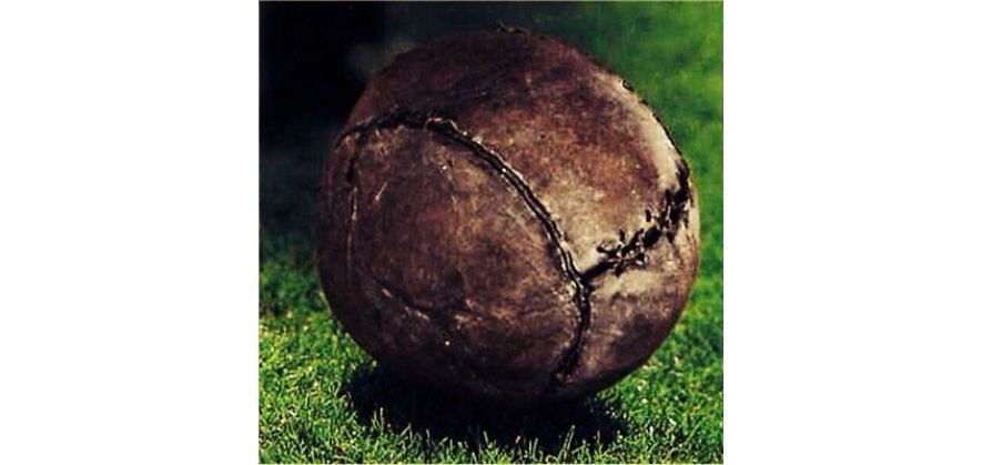 what old soccer balls were made of - pig bladder