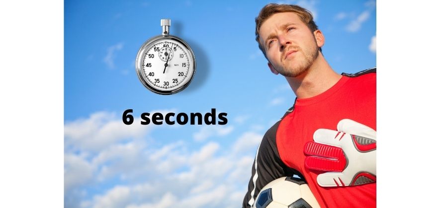 how long can a goalkeeper hold the ball - 6 seconds