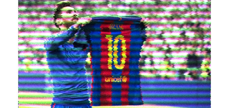 messi holding shirt - celebrating 500th goal for barcelona