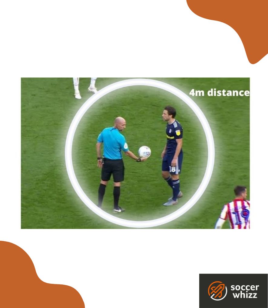 what happens if soccer ball hits the referee - uncontested drop ball