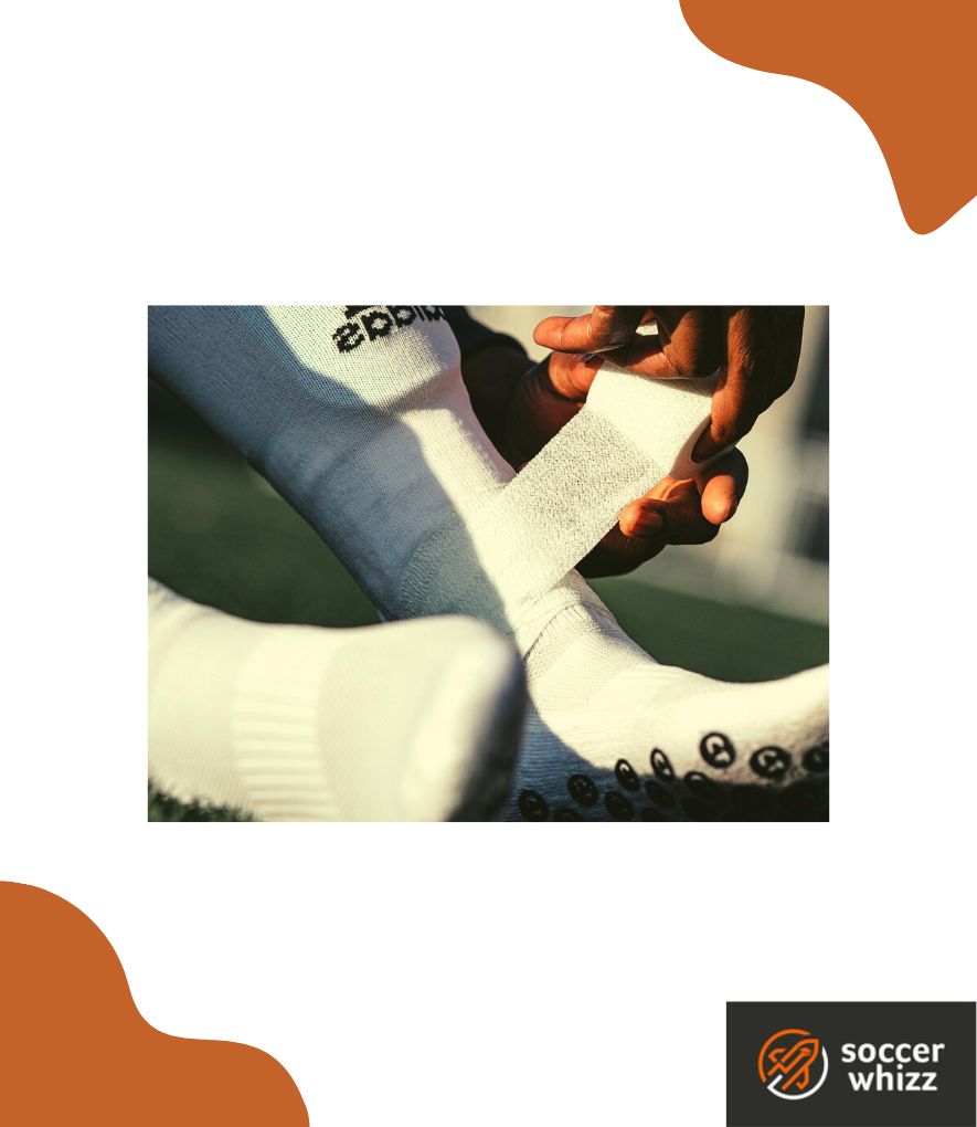 how to cut soccer socks - finish with sock tape to secure the fit