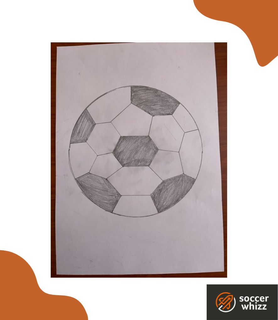how to draw a soccer ball - color in the panels