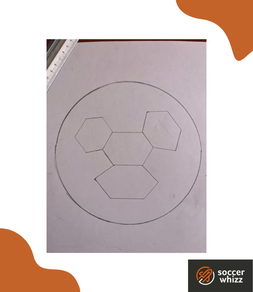 how to draw a soccer ball - replicate hexagonal shape three times